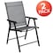 Flash Furniture 2PK Gray/Black Outdoor Folding Patio Sling Chair 2-TLH-SC-044-B-GG - alternate 9